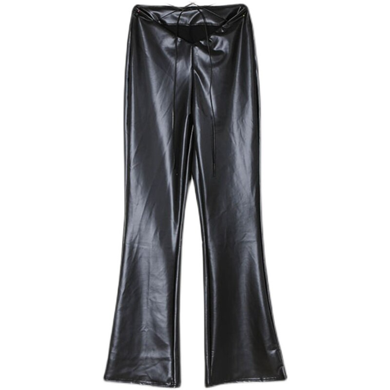 Reign Lace Up Pu Leather Pants