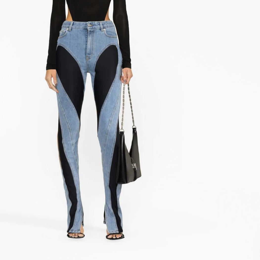 Damina High Waist Paneled Jeans