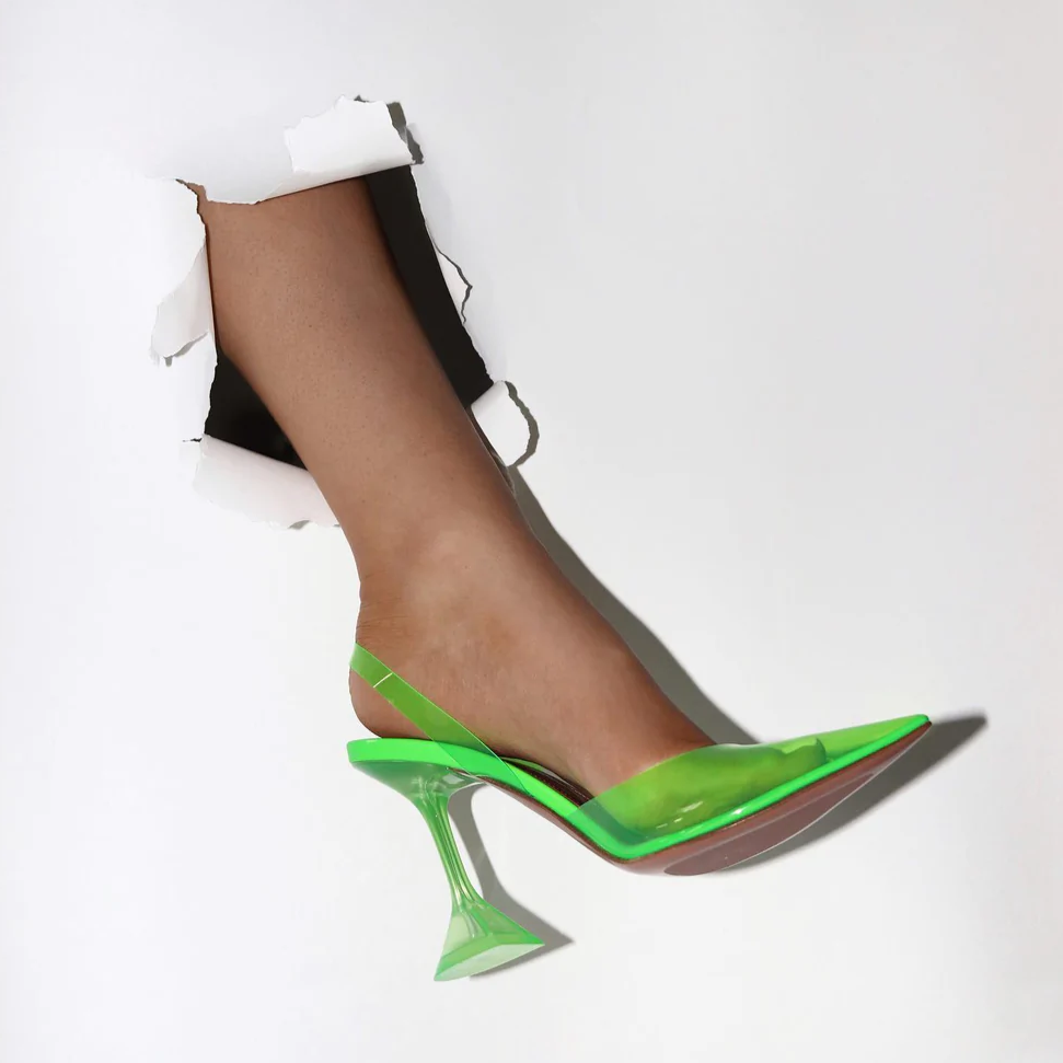 Mae Triangle Heel Transparent Sandals