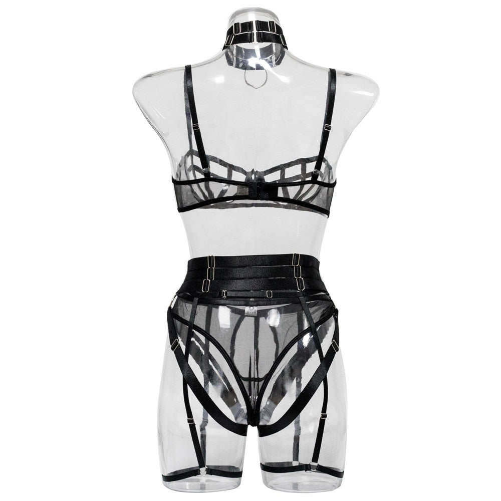 Analise 4 Piece Lingerie Set With Metal Rings