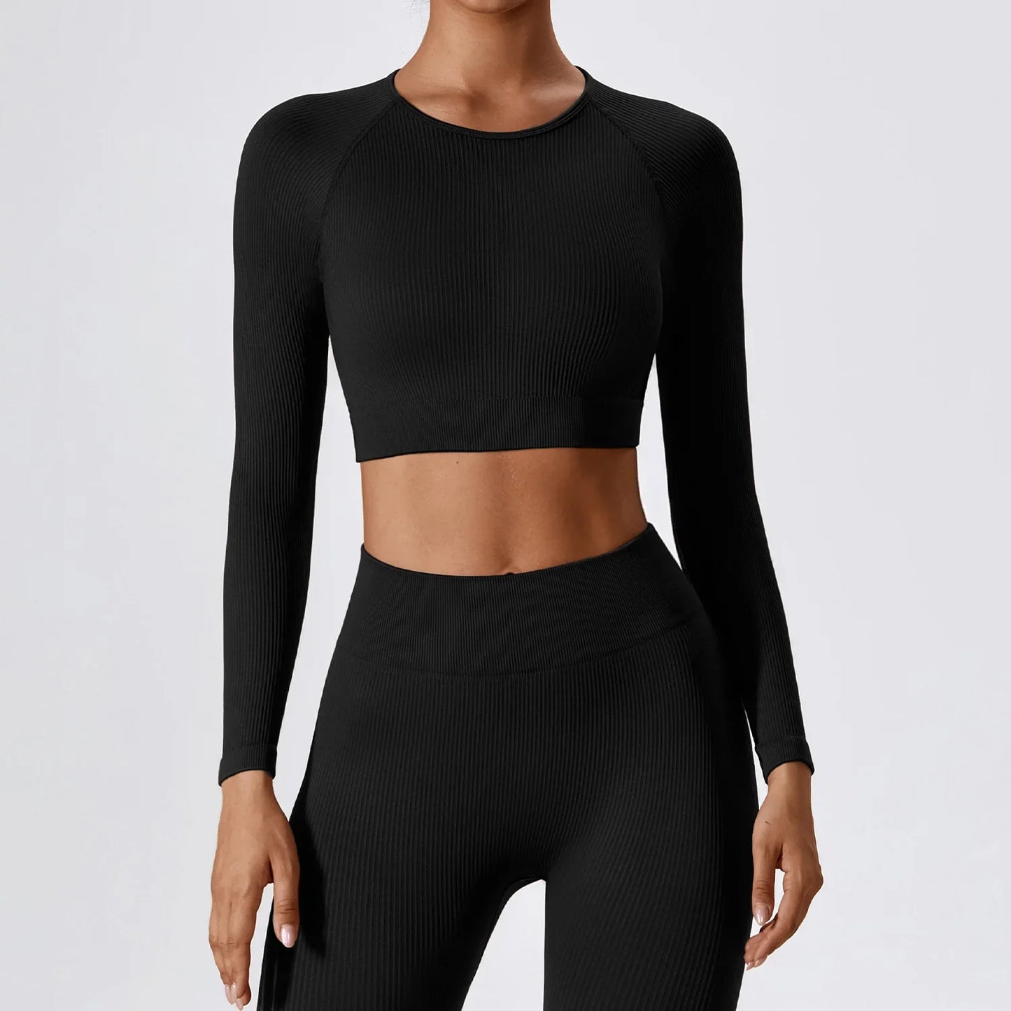 Ribbed Long Sleeve Workout Top