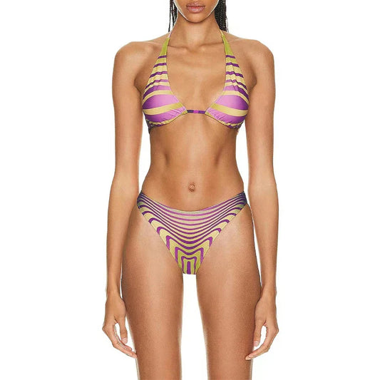 Strip Print Bikini