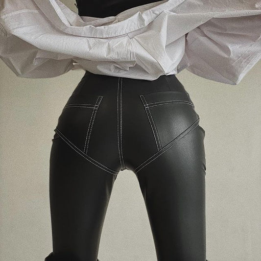 Haisley Pu Leather High Waisted Pants