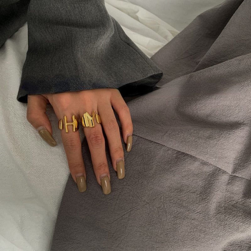 Letters Gold Rings