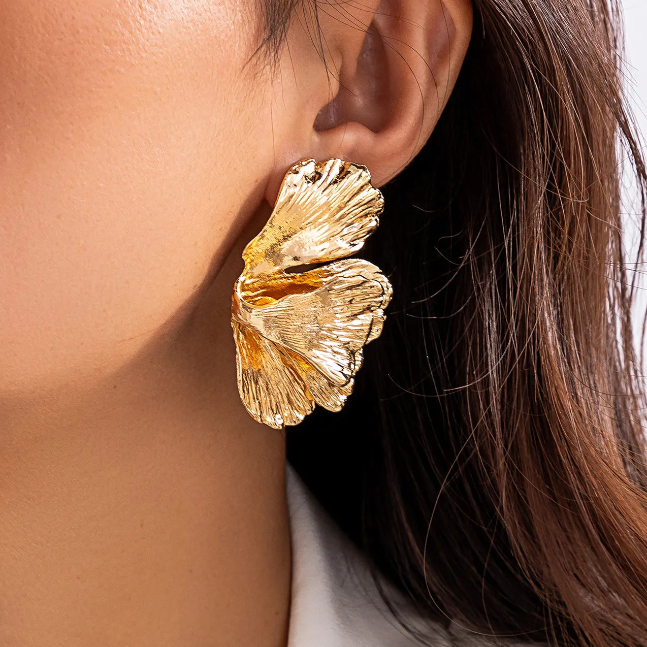 Geometric Petal Flower Studs