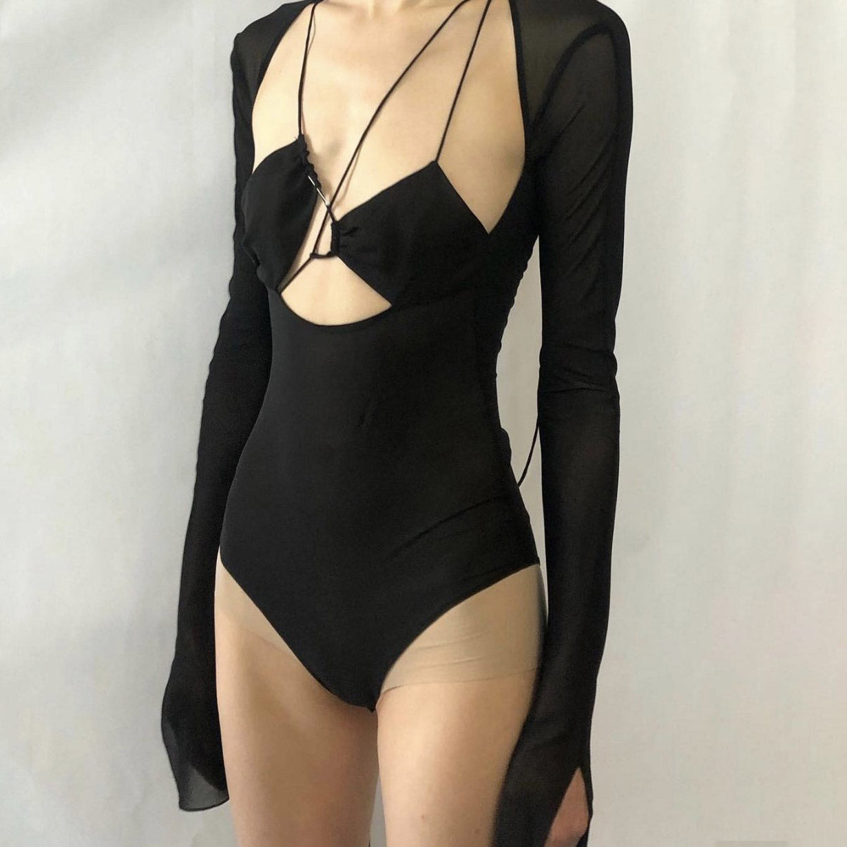 Ella Black Cut Out Bodysuit