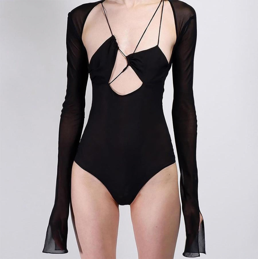 Ella Black Cut Out Bodysuit